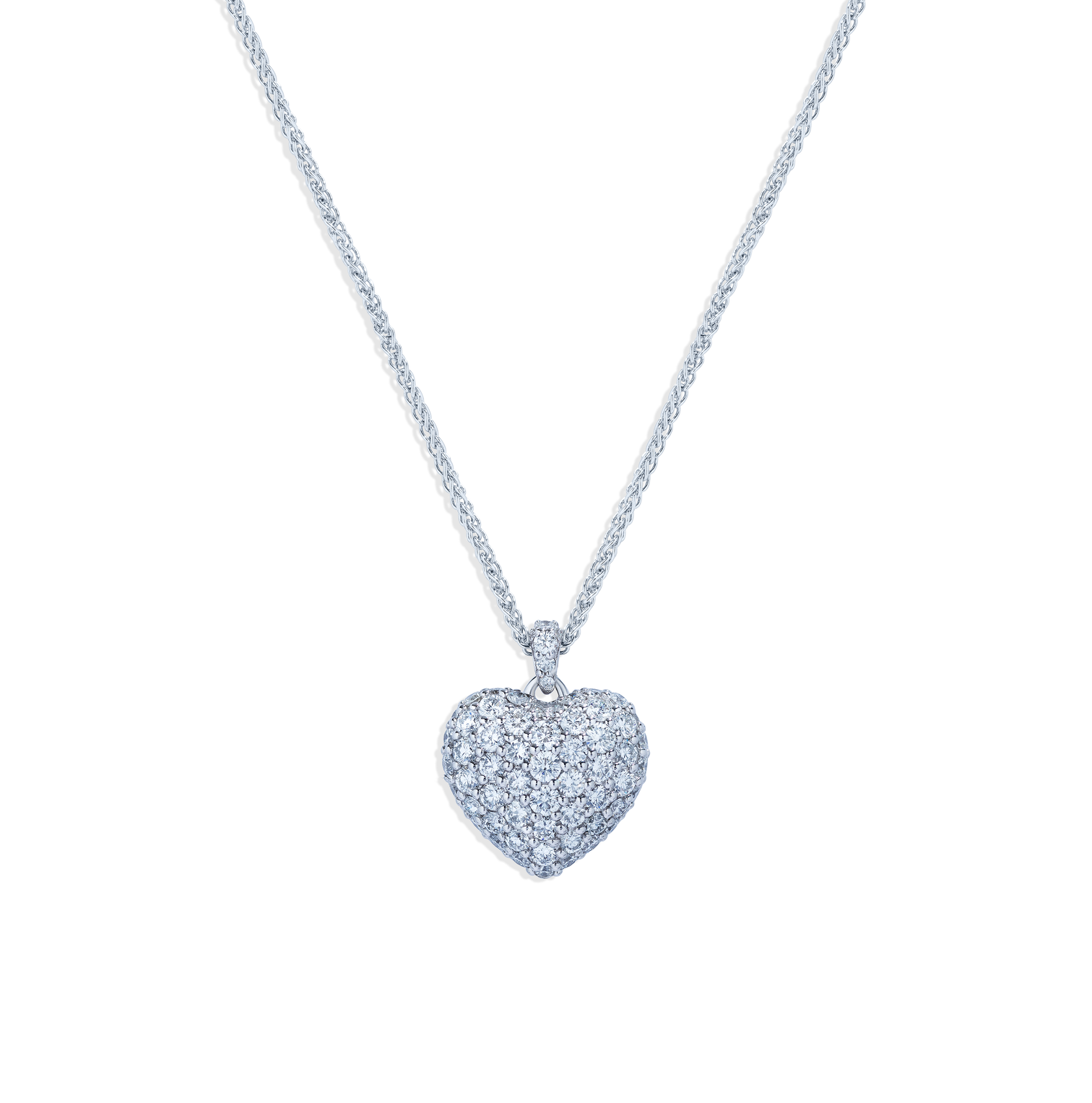 Sabel Collection White Gold Diamond Heart Pendant Necklace